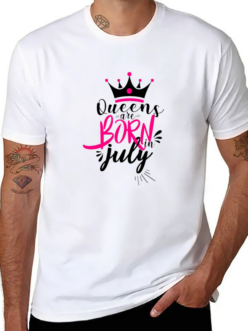 Queens Are Born In July For Light Breathable Soft Cotton T-Shirt – Timeless Casual Look