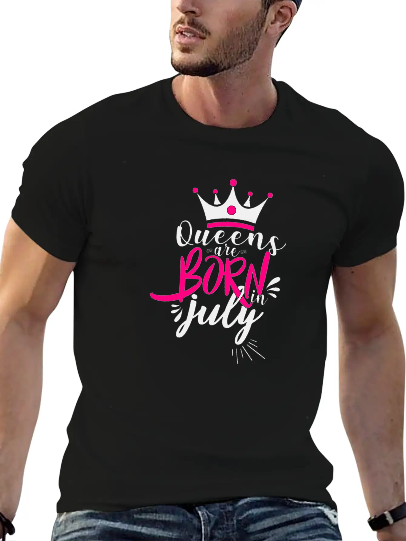 Queens Are Born In July For Light Breathable Soft Cotton T-Shirt – Timeless Casual Look