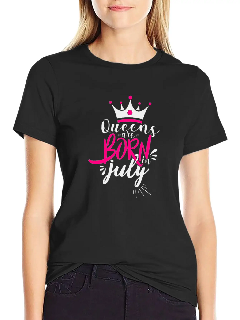 Queens Are Born In July For Light Breathable Soft Cotton T-Shirt – Timeless Casual Look