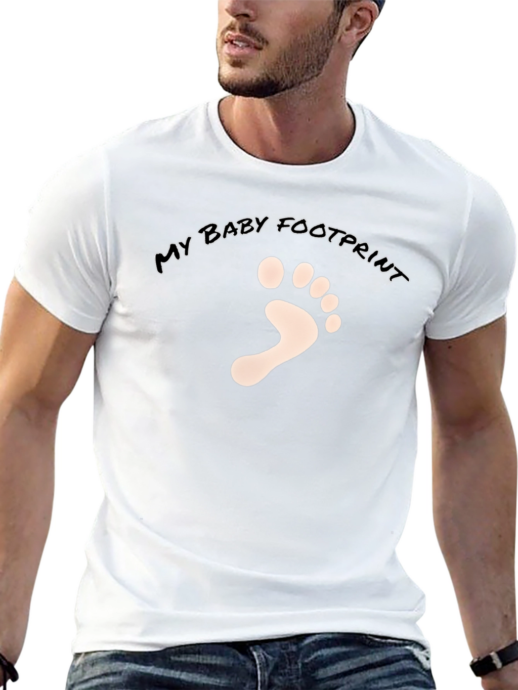 My Baby Footprint Black T-Shirt