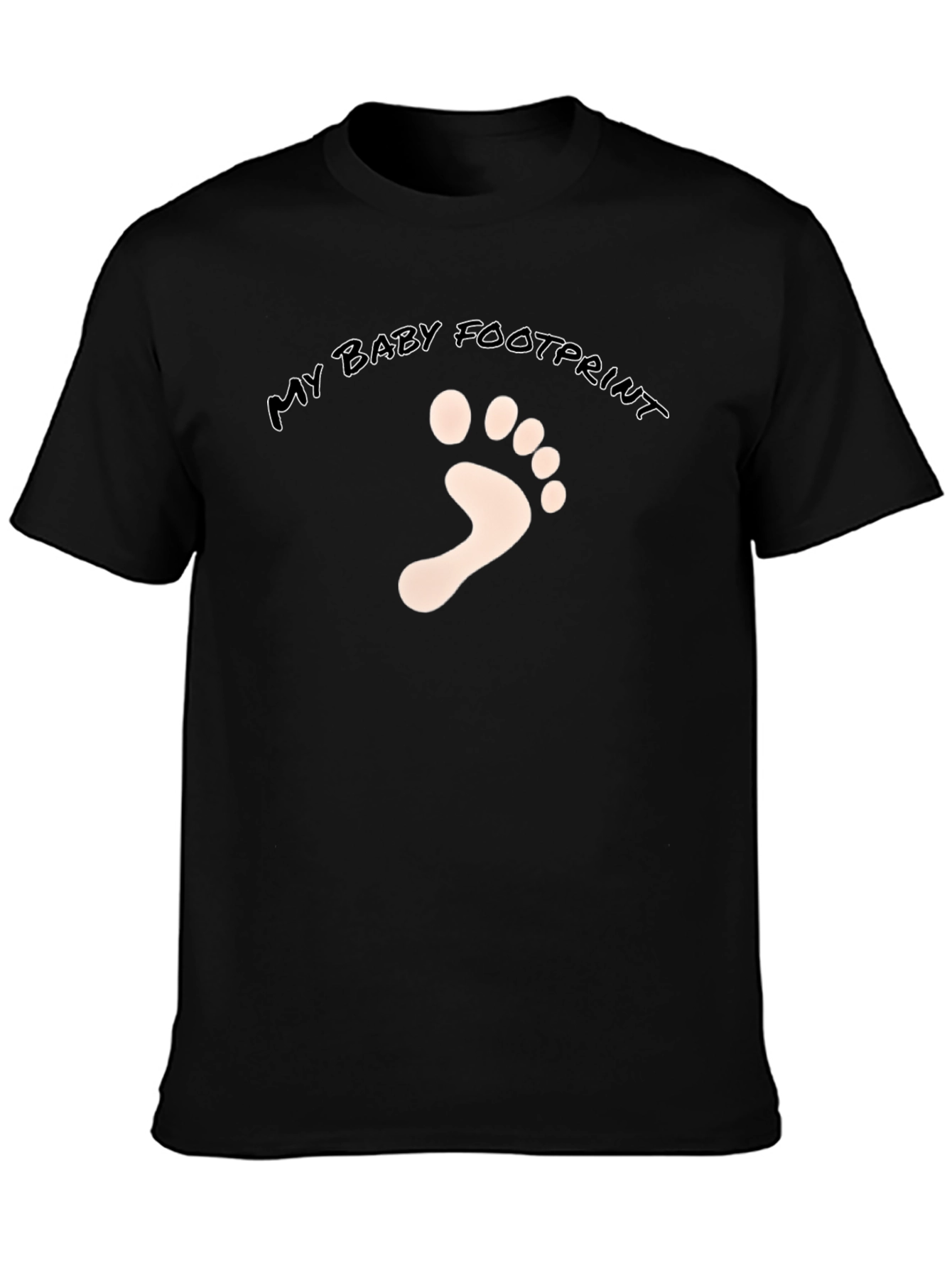 My Baby Footprint Black T-Shirt