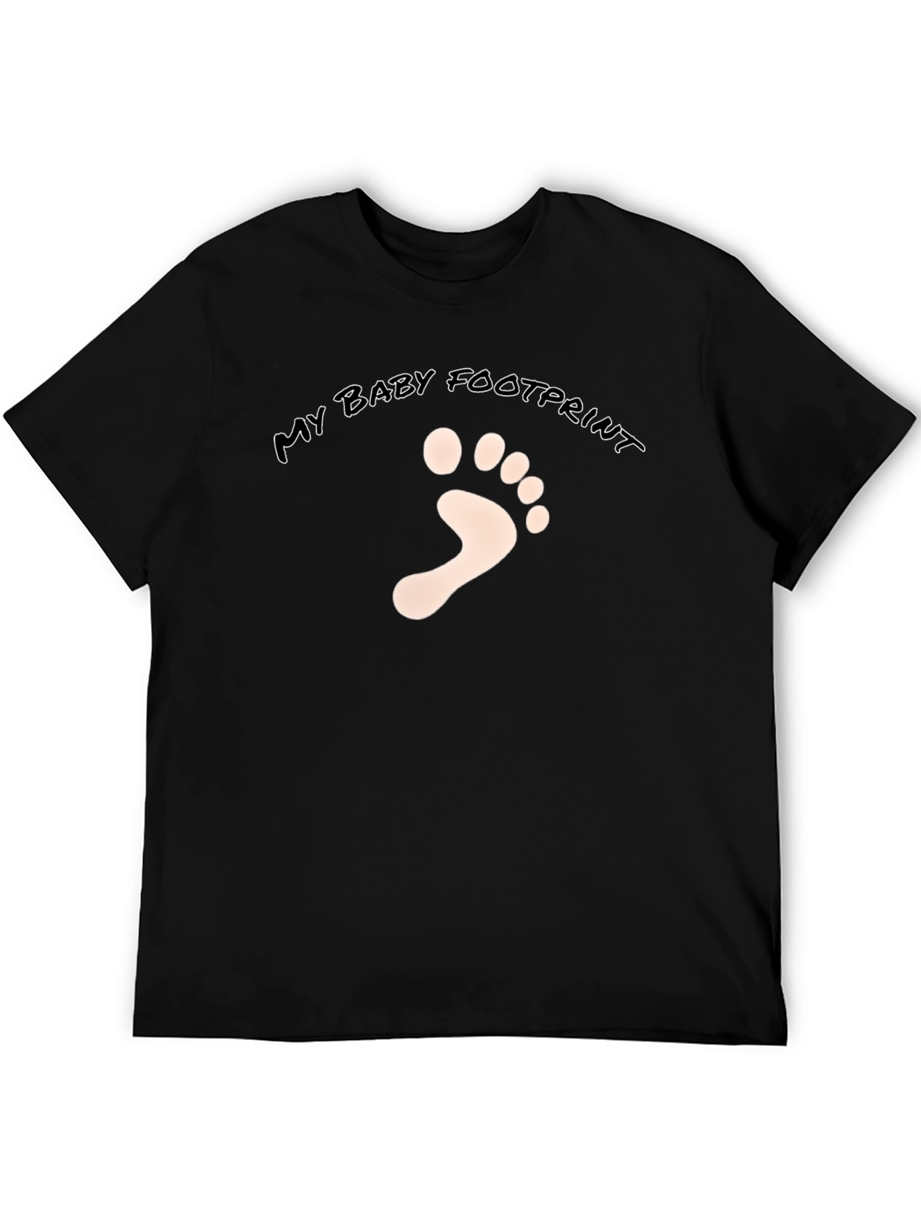 My Baby Footprint Black T-Shirt