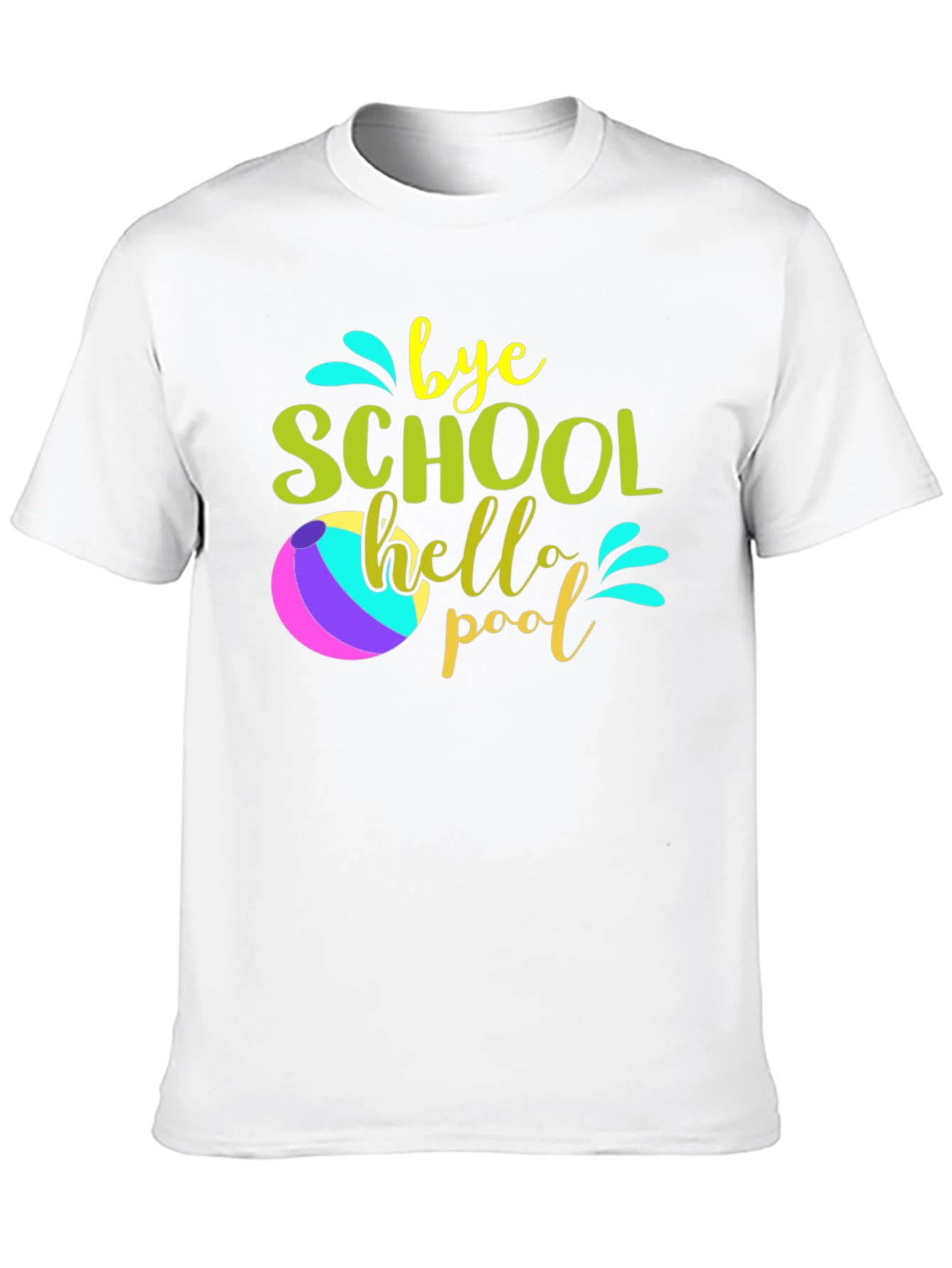 Bye School Hello Pool Graphic Tee - Summer Vacation Shirt
