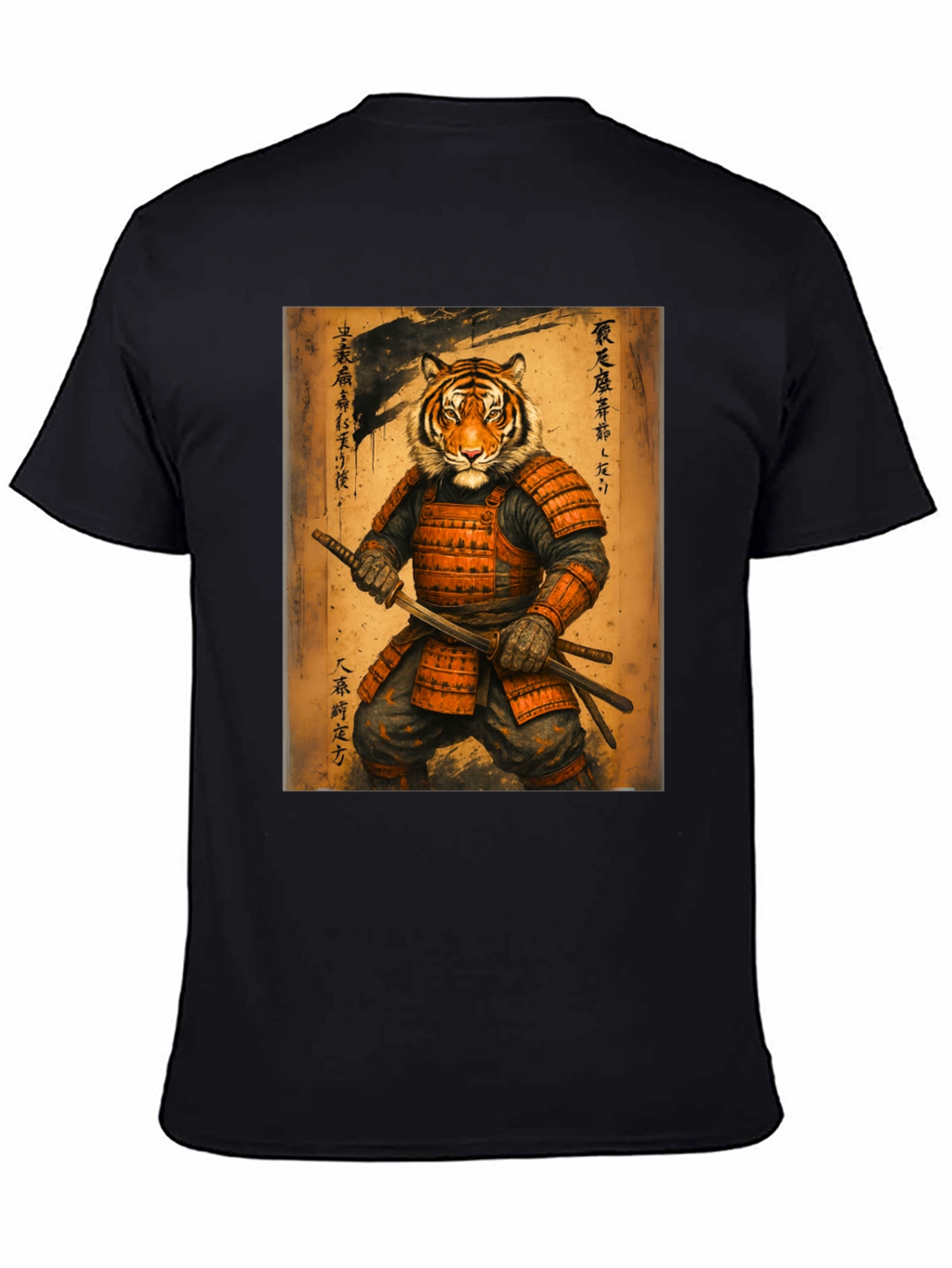 Samurai Tiger Graphic Tee - Unique Art Shirt