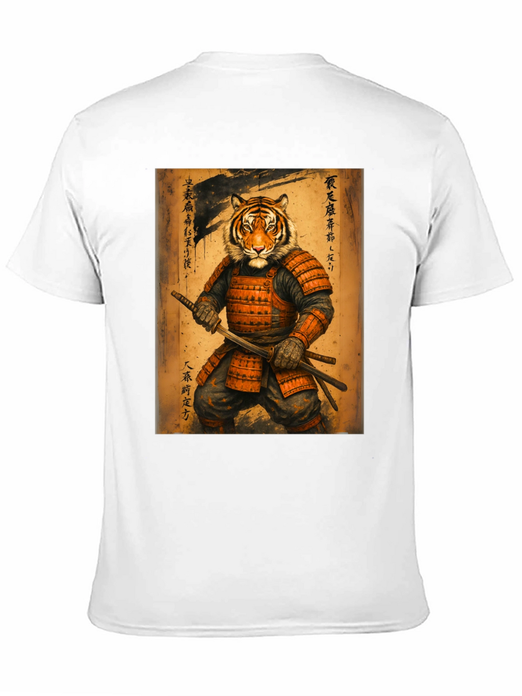 Samurai Tiger Graphic Tee - Unique Art Shirt