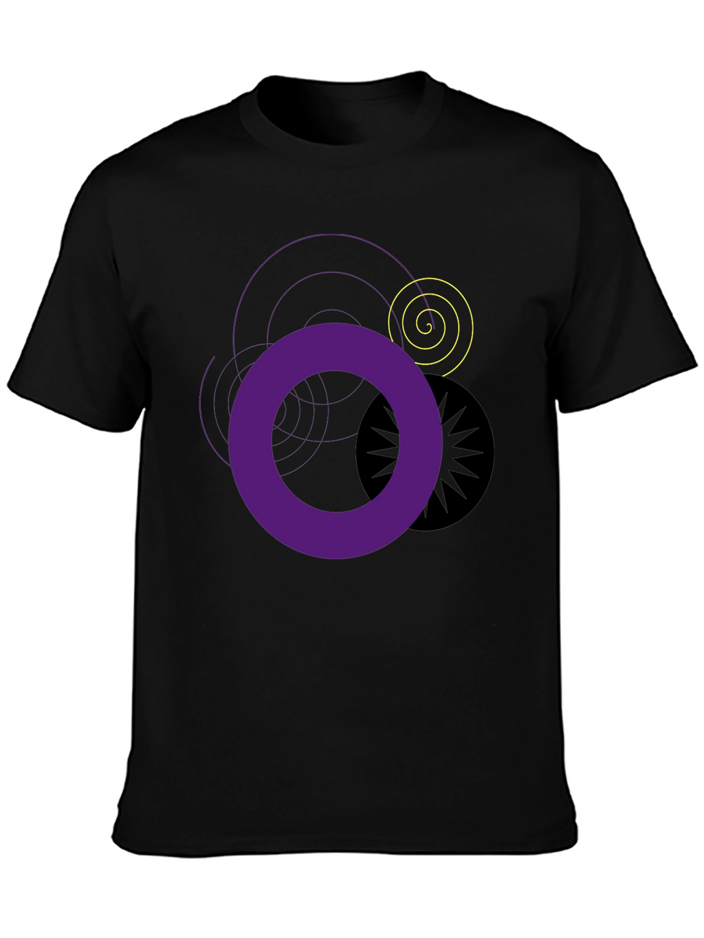 Abstract Graphic T-Shirt - Black