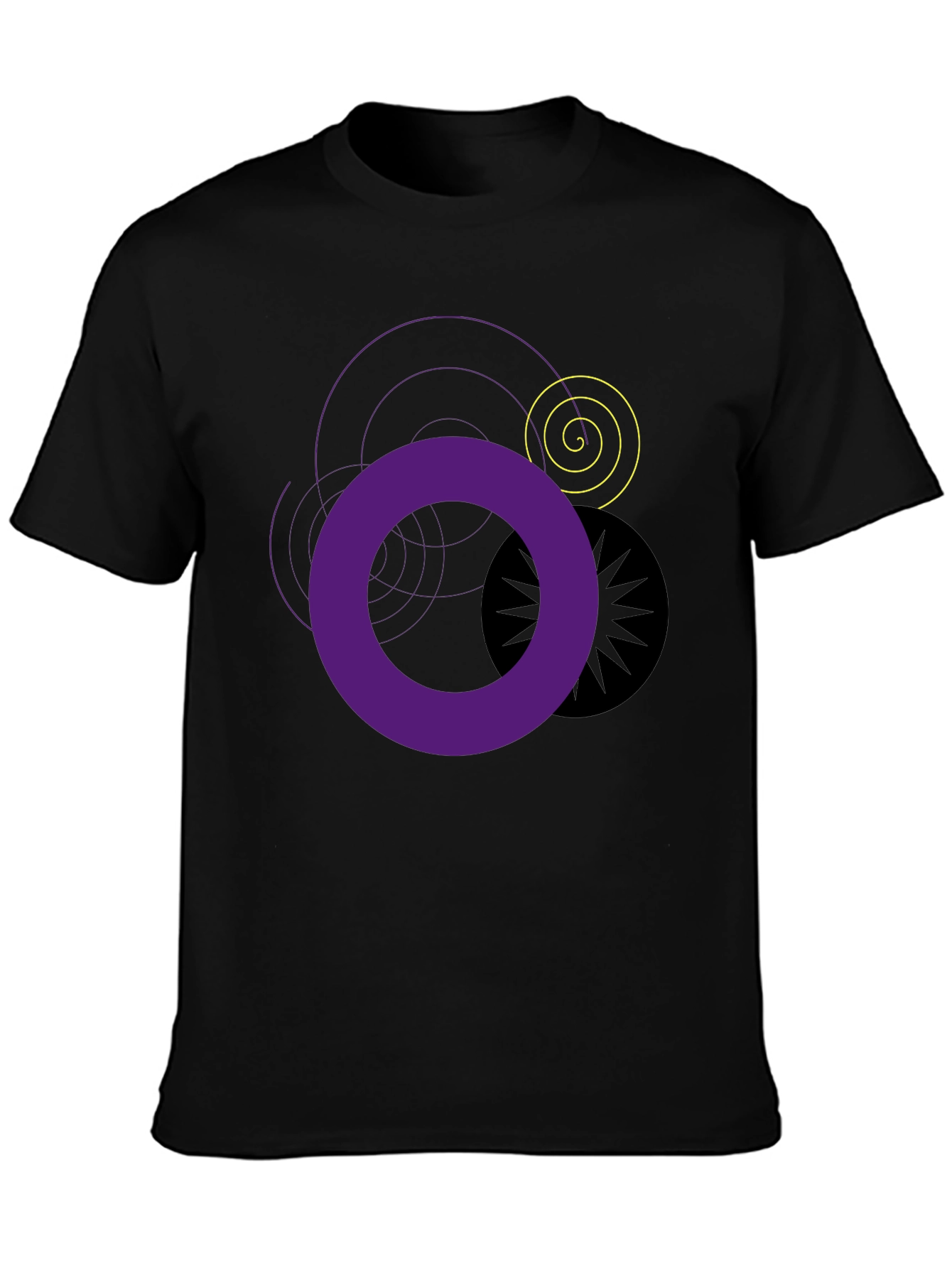 Abstract Graphic T-Shirt - Black