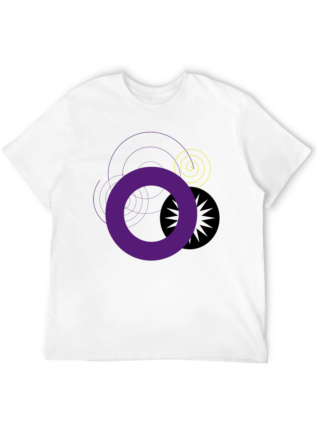 Abstract Graphic T-Shirt - Black