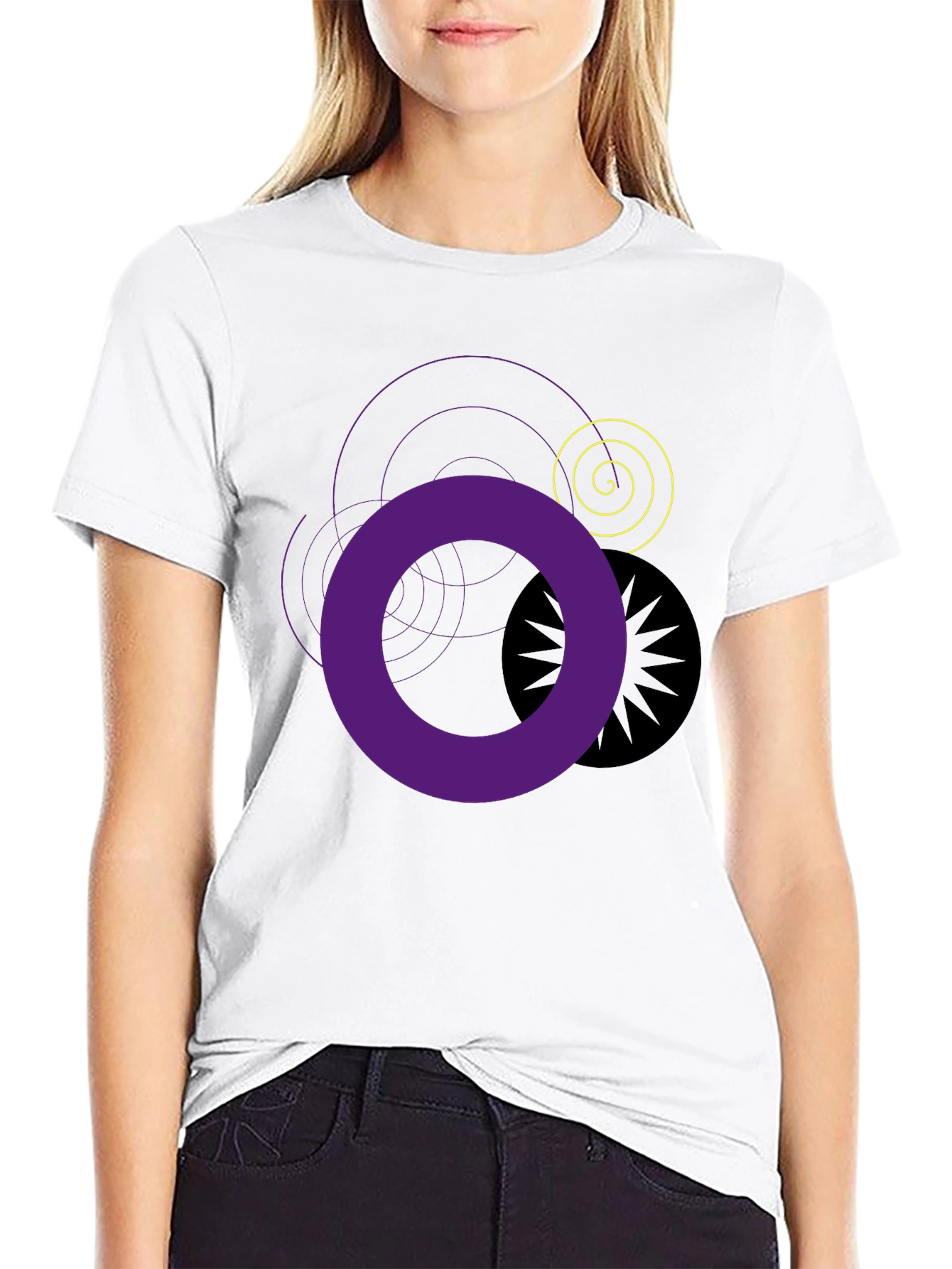 Abstract Graphic T-Shirt - Black