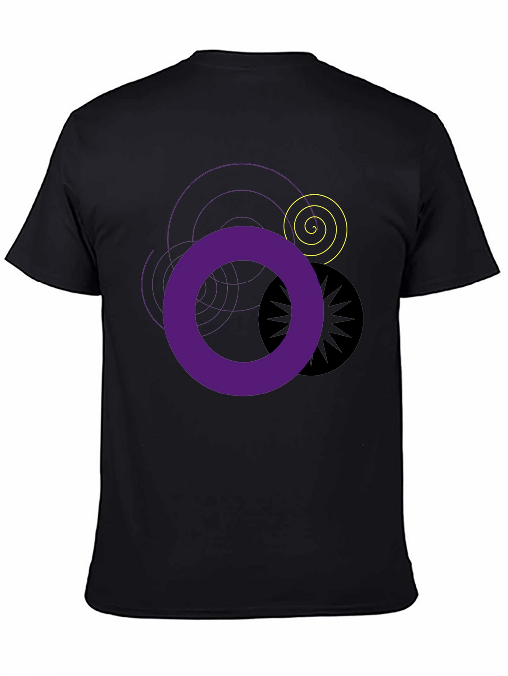 Abstract Graphic T-Shirt - Black