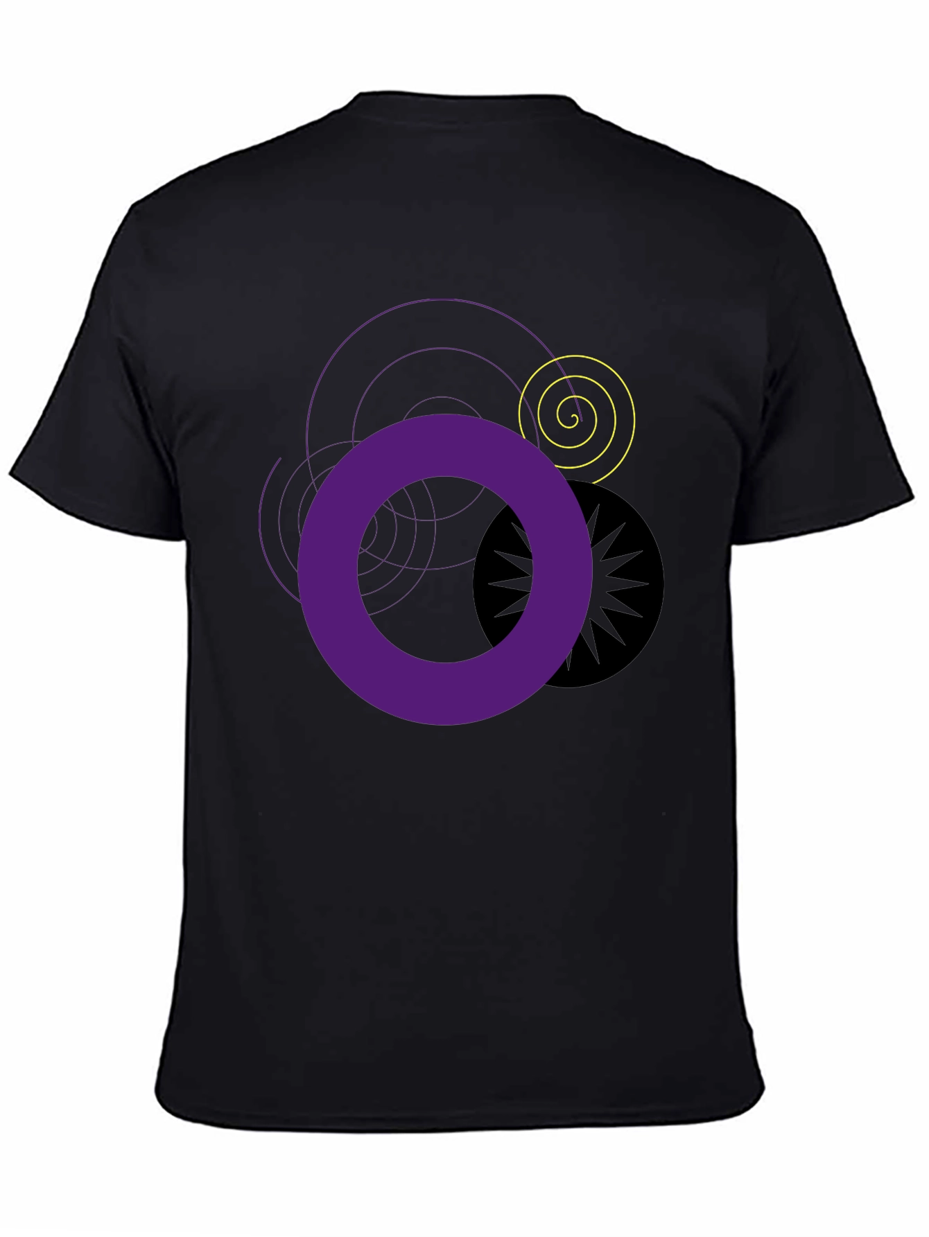 Abstract Graphic T-Shirt - Black