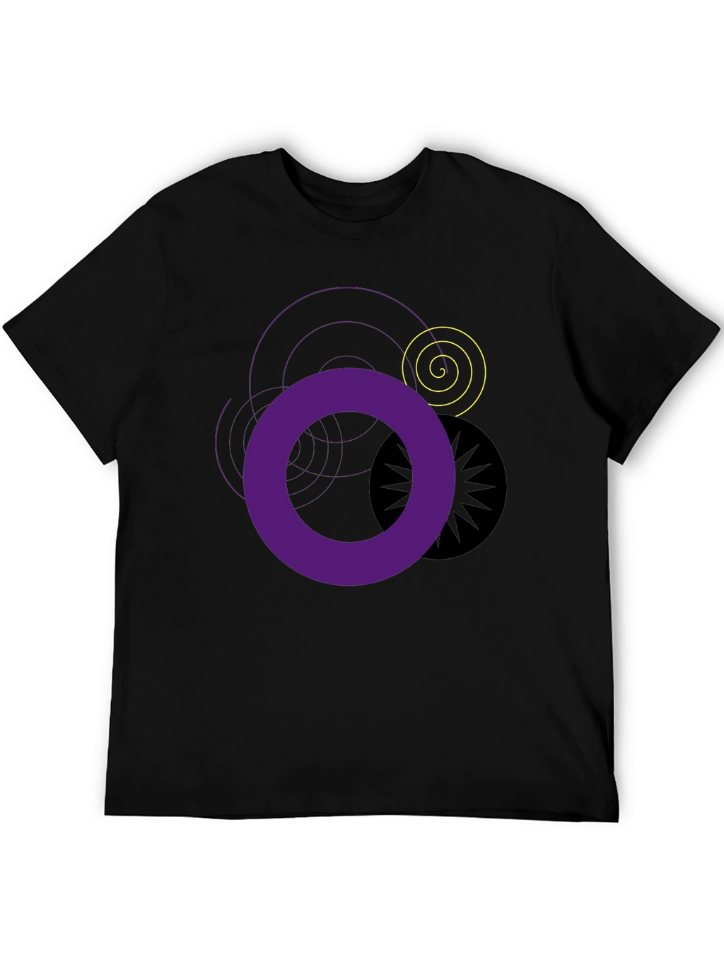 Abstract Graphic T-Shirt - Black