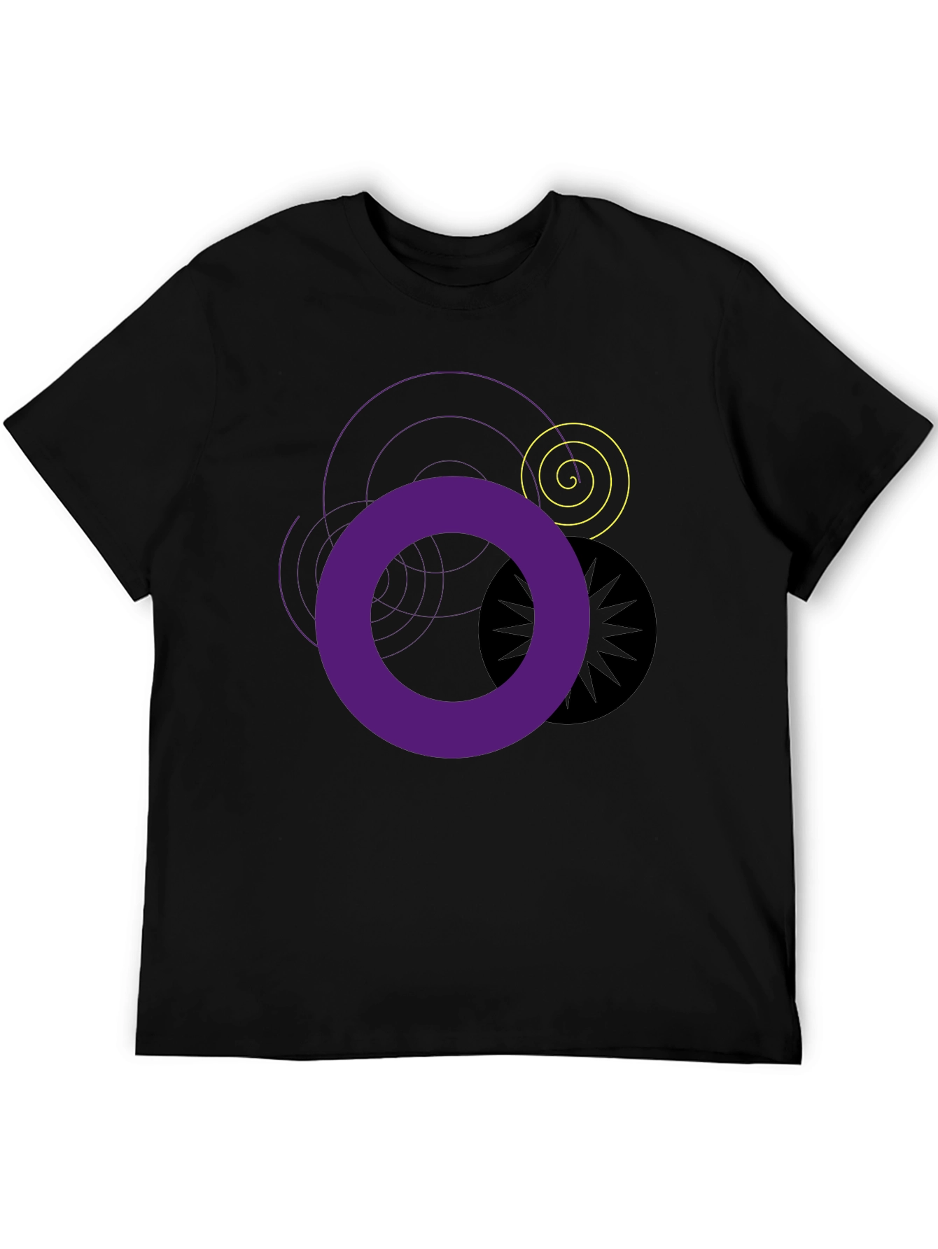 Abstract Graphic T-Shirt - Black