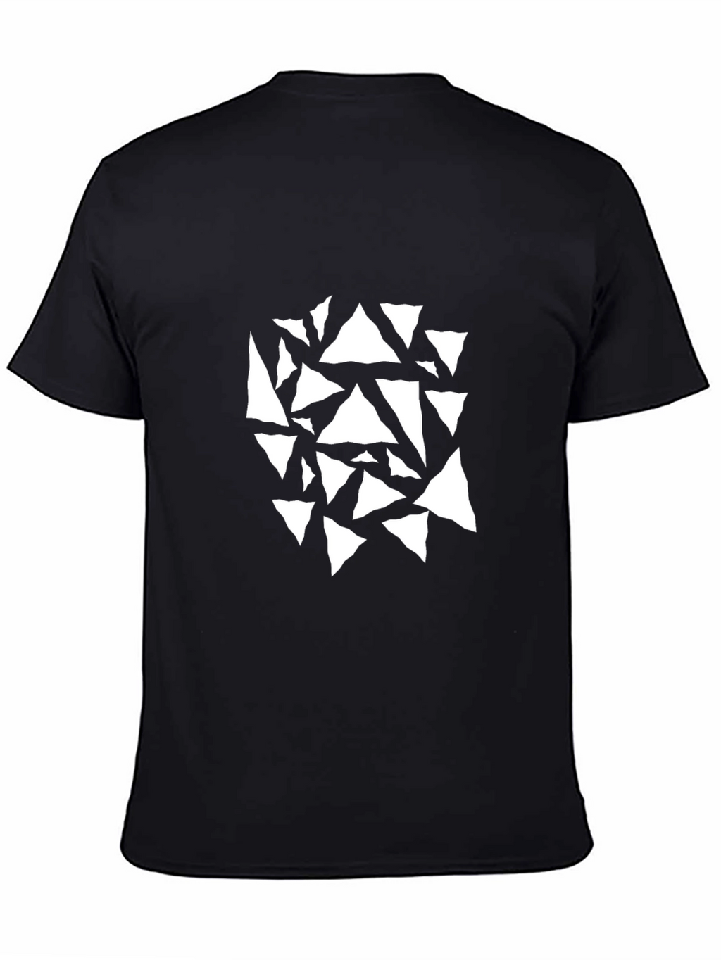 Mens Black T-Shirt with Abstract Triangle Design