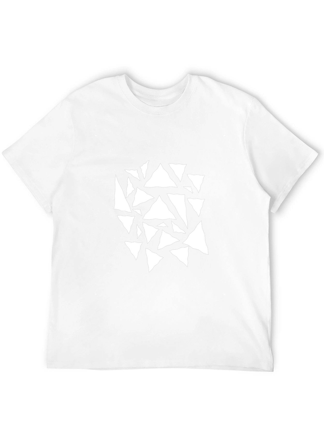 Mens Black T-Shirt with Abstract Triangle Design