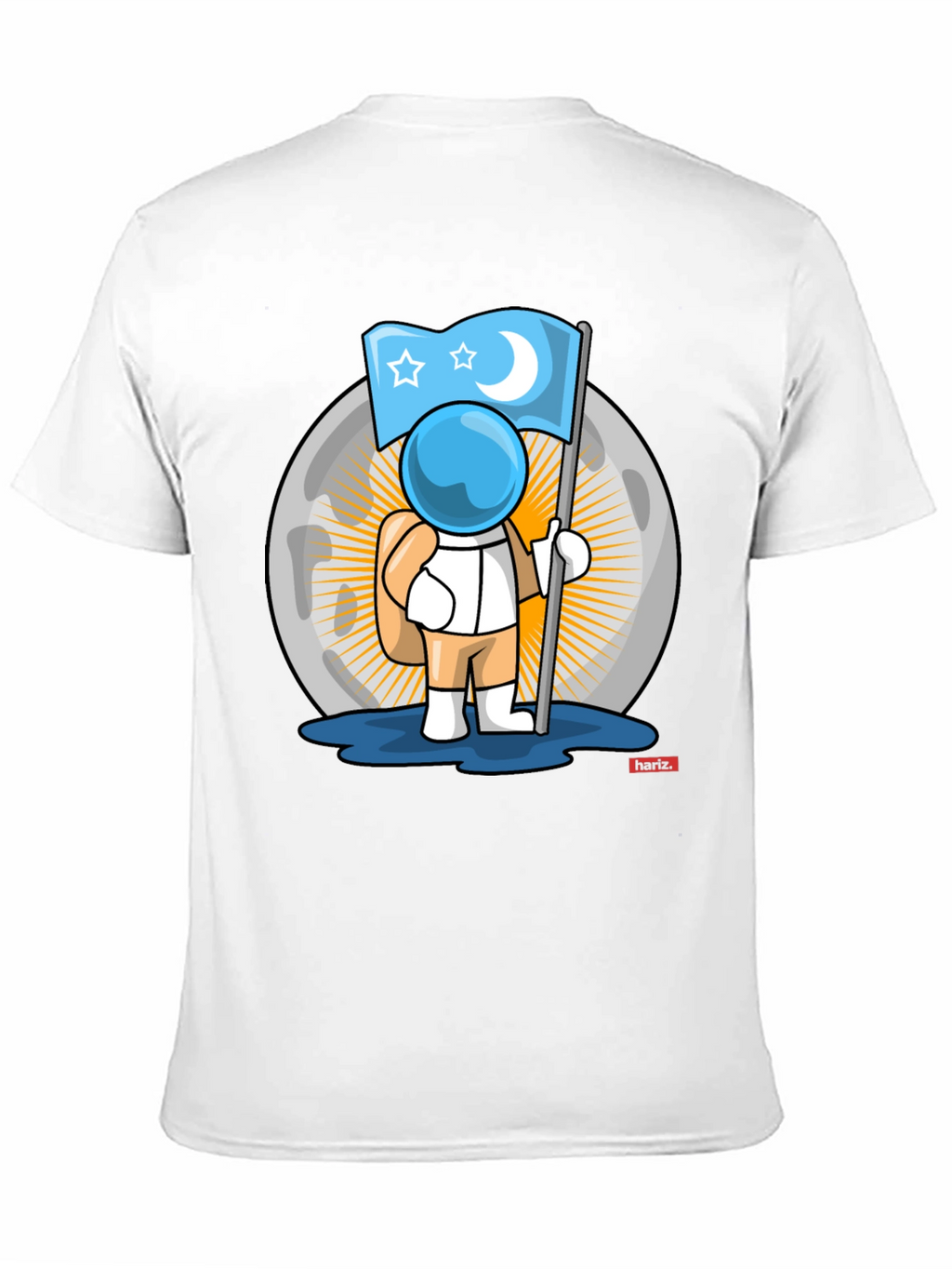 Astronaut Moon Flag Graphic T-Shirt