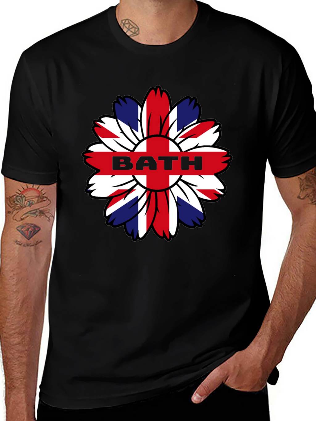 Union Jack Flower BATH Graphic T-Shirt
