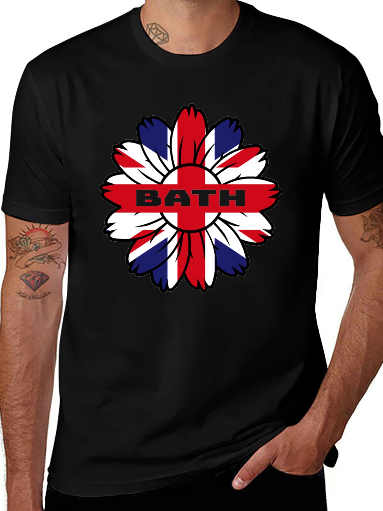 Union Jack Flower BATH Graphic T-Shirt
