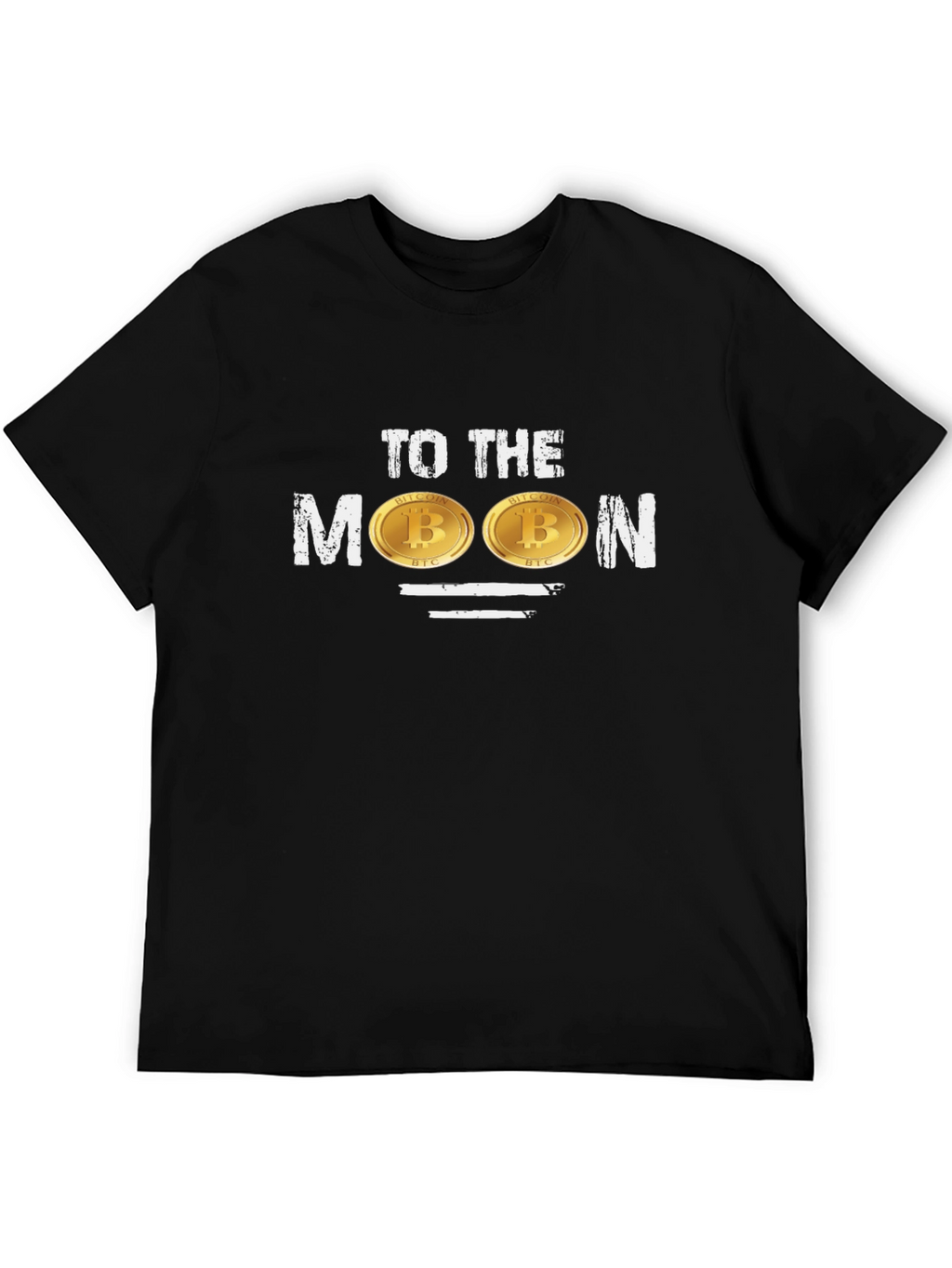Bitcoin To The Moon Black Graphic T-Shirt