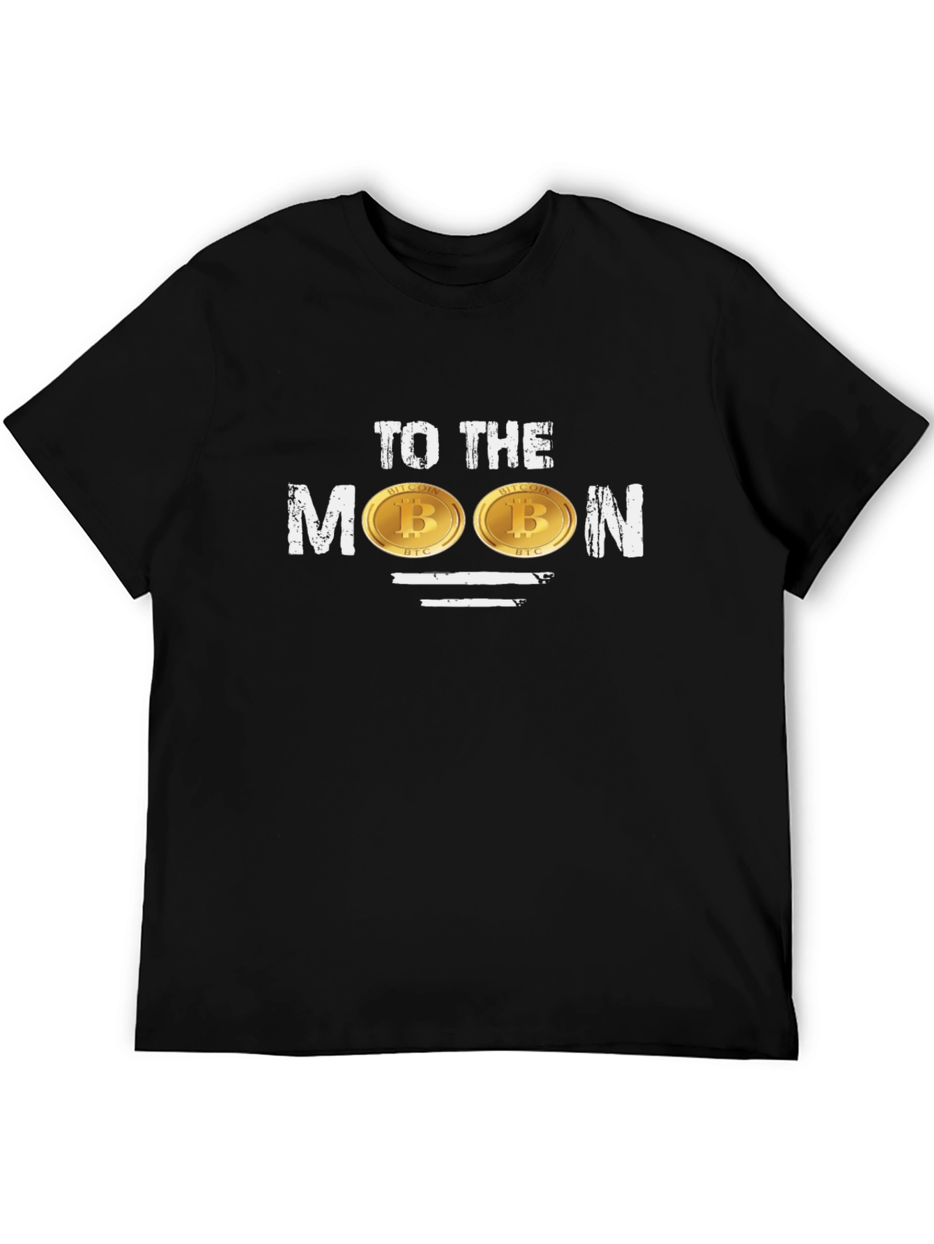 Bitcoin To The Moon Black Graphic T-Shirt