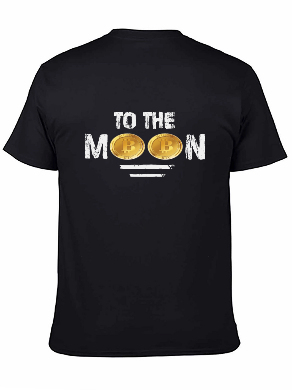 Bitcoin To The Moon Black Graphic T-Shirt