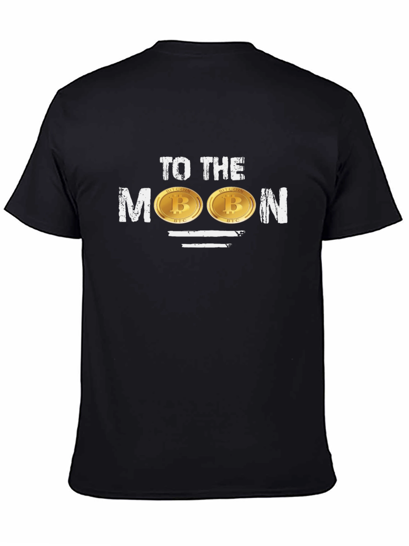 Bitcoin To The Moon Black Graphic T-Shirt