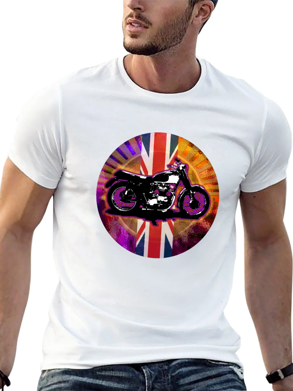 British Motorcycle Union Jack Graphic Tee