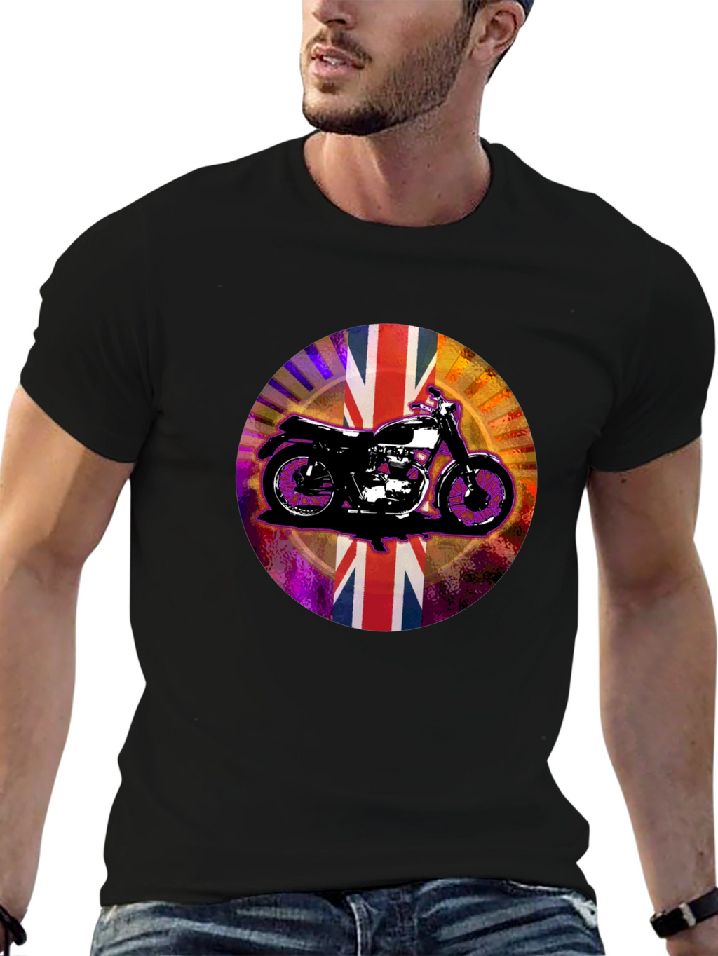 British Motorcycle Union Jack Graphic Tee