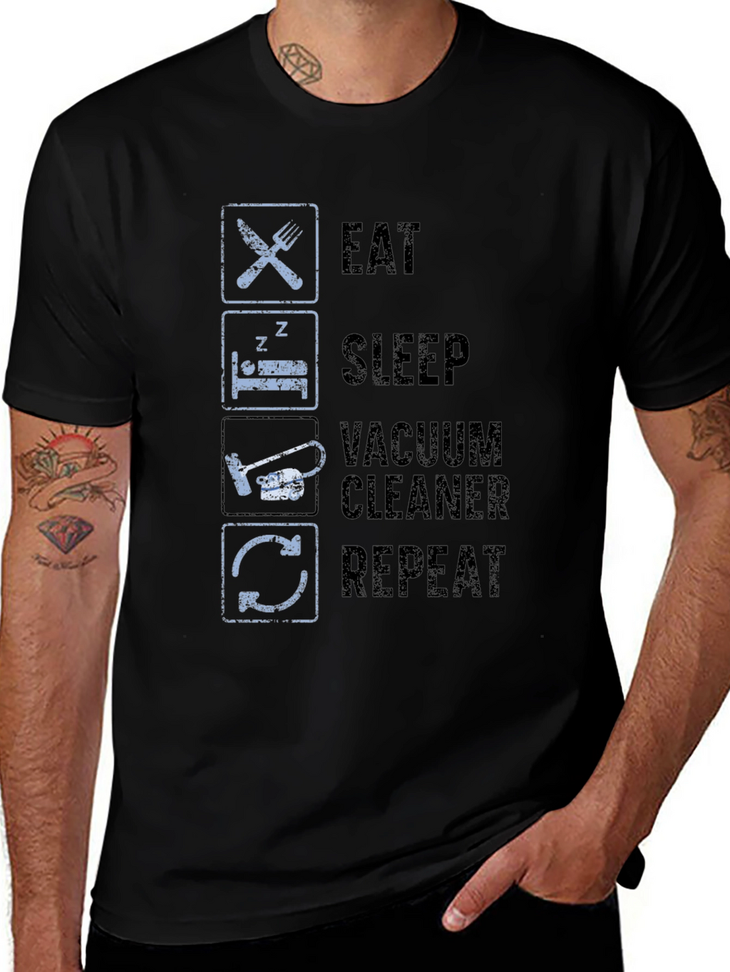 Eat Sleep Vacuum Repeat Funny T-Shirt