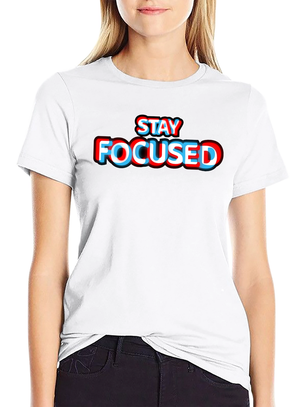 Stay Focused Graphic Tee - Stylish Black T-Shirt