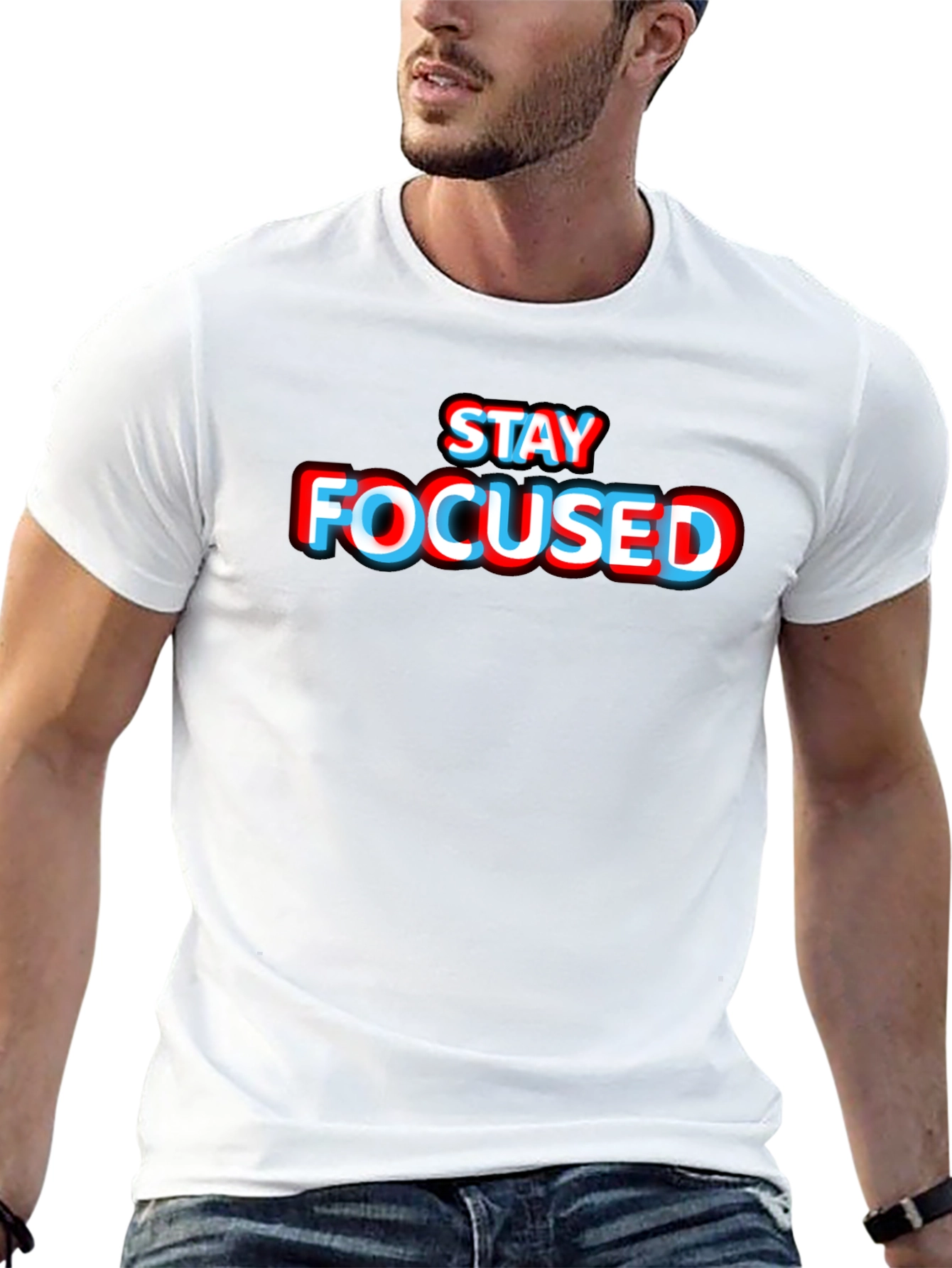 Stay Focused Graphic Tee - Stylish Black T-Shirt
