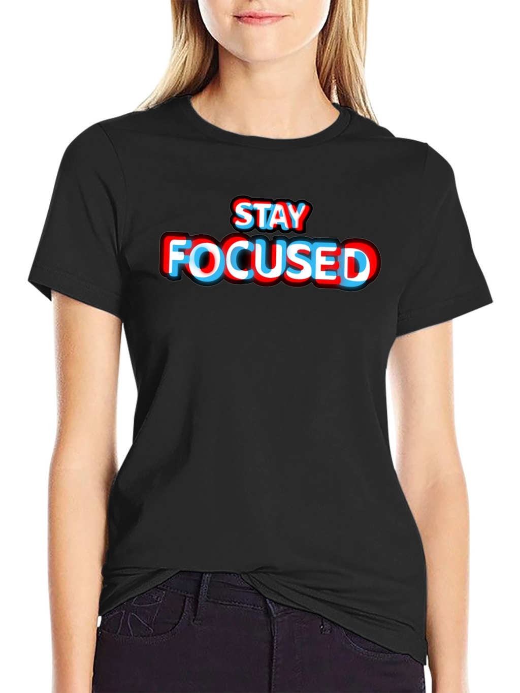 Stay Focused Graphic Tee - Stylish Black T-Shirt