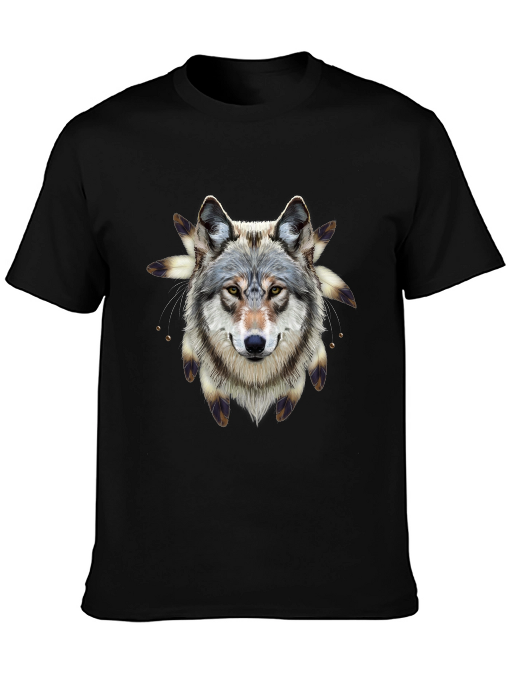 Wolf Graphic Print Black T-Shirt