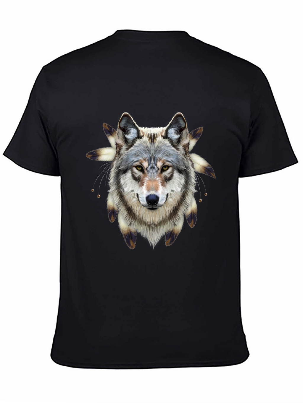 Wolf Graphic Print Black T-Shirt