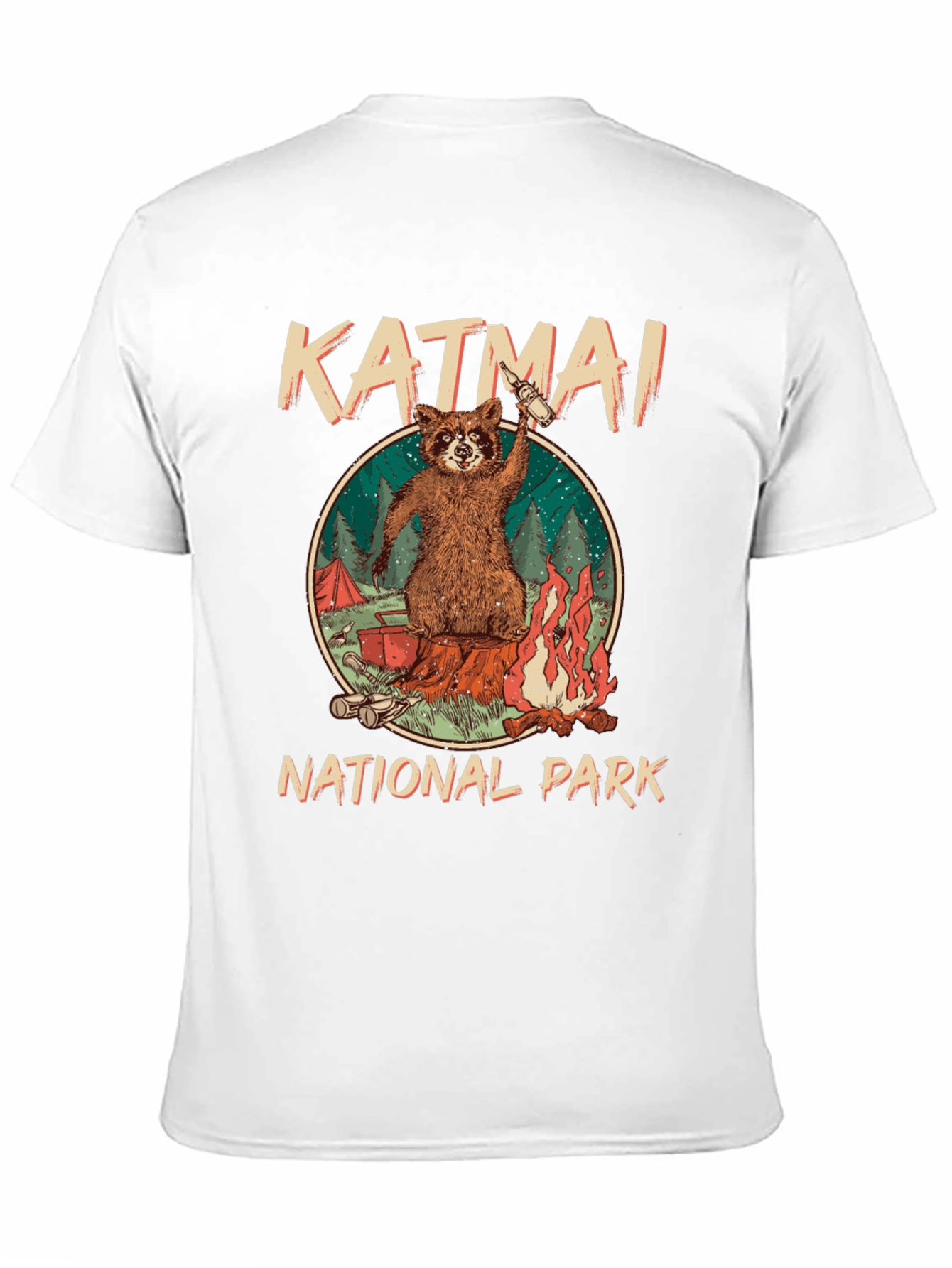 Katmai National Park Raccoon Campfire T-Shirt