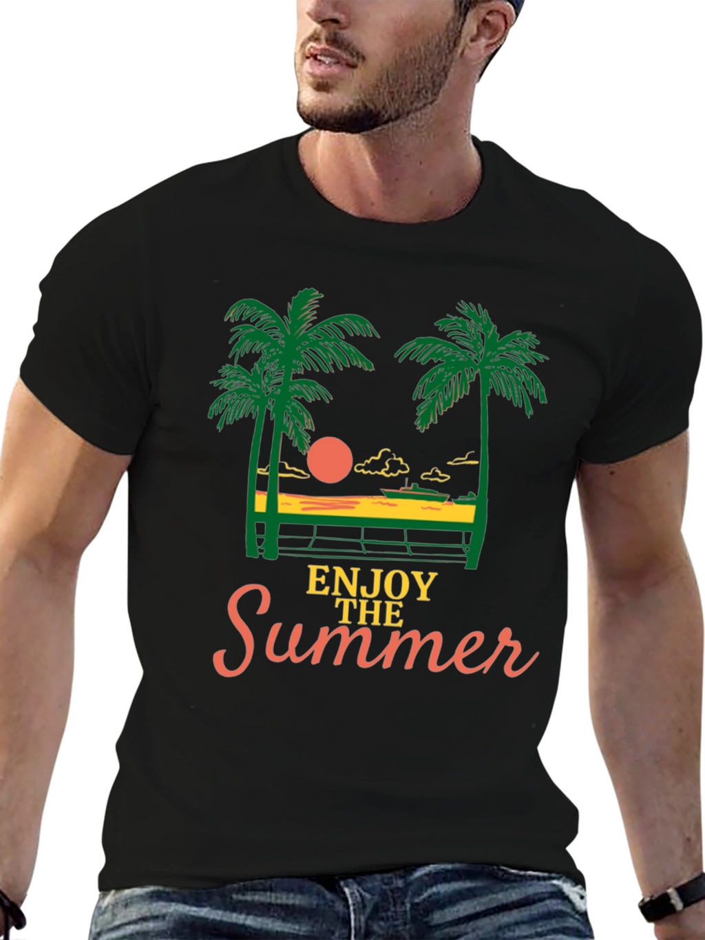 Enjoy the Summer Graphic Tee - Black T-Shirt