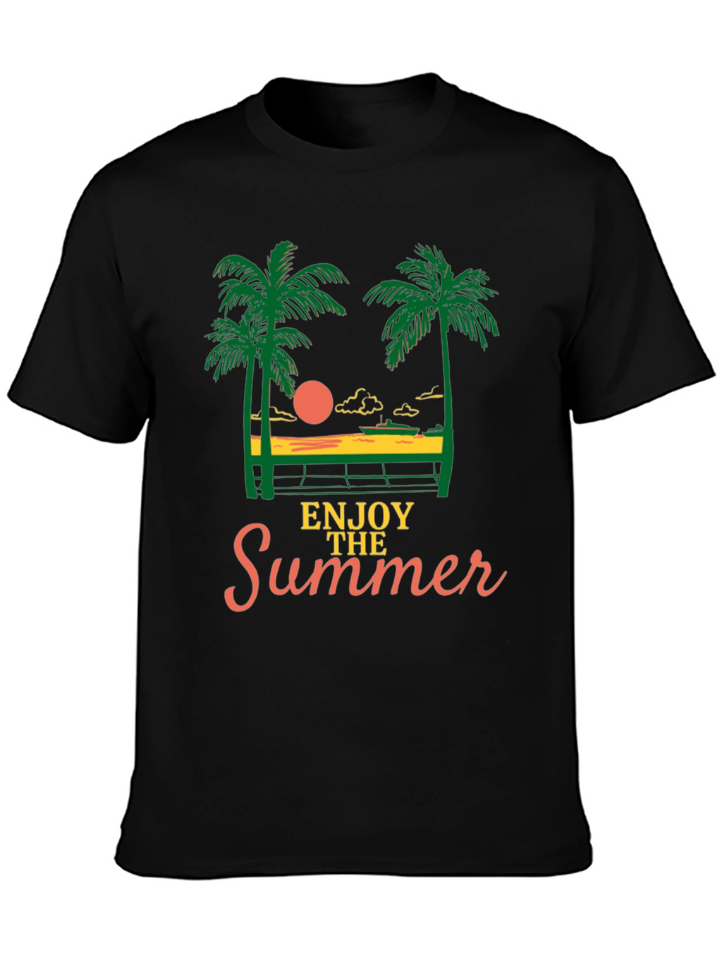 Enjoy the Summer Graphic Tee - Black T-Shirt