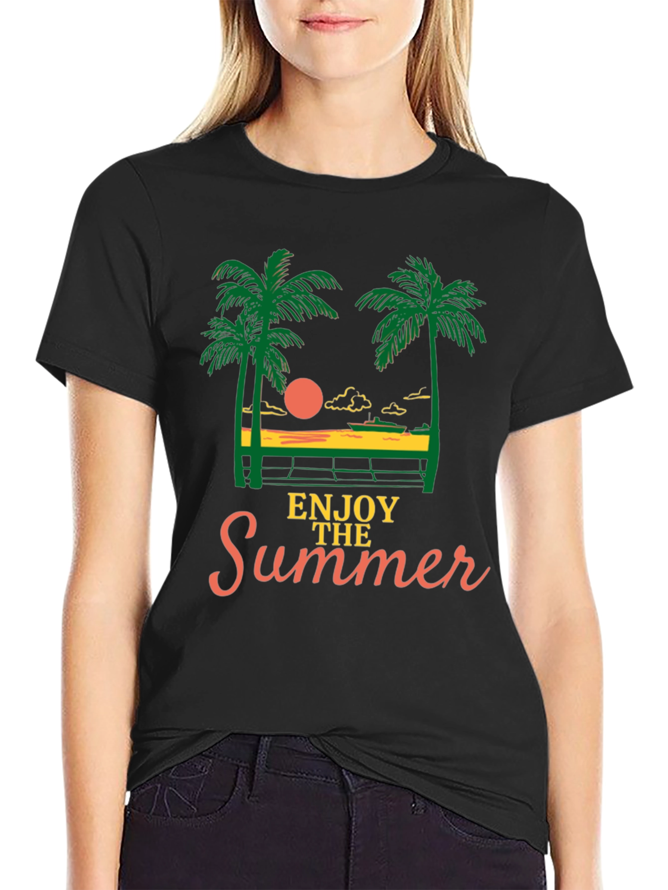 Enjoy the Summer Graphic Tee - Black T-Shirt