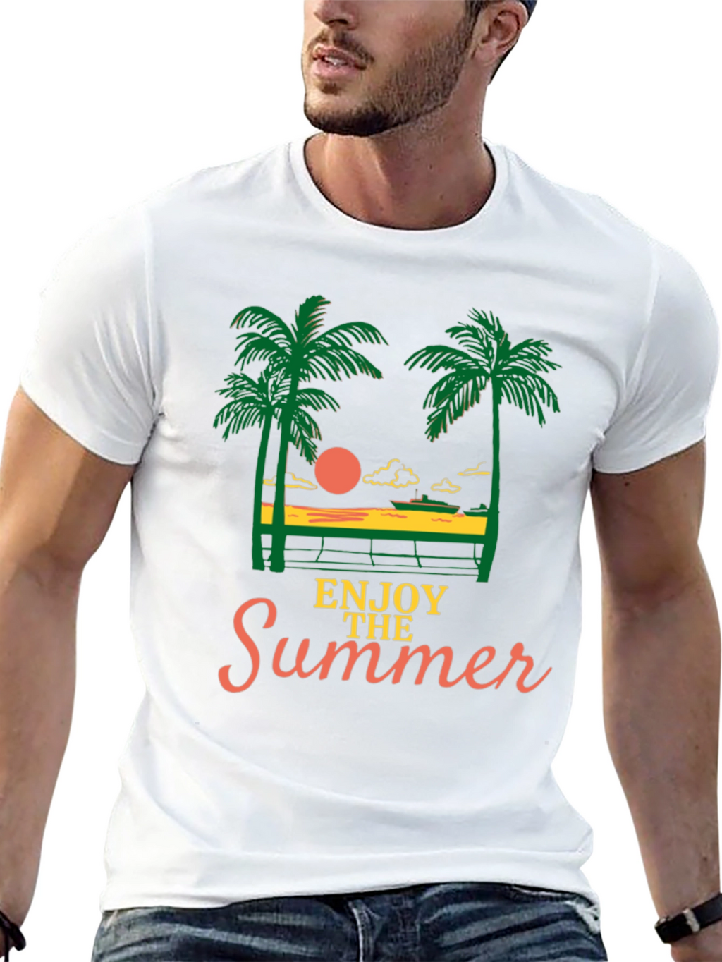 Enjoy the Summer Graphic Tee - Black T-Shirt