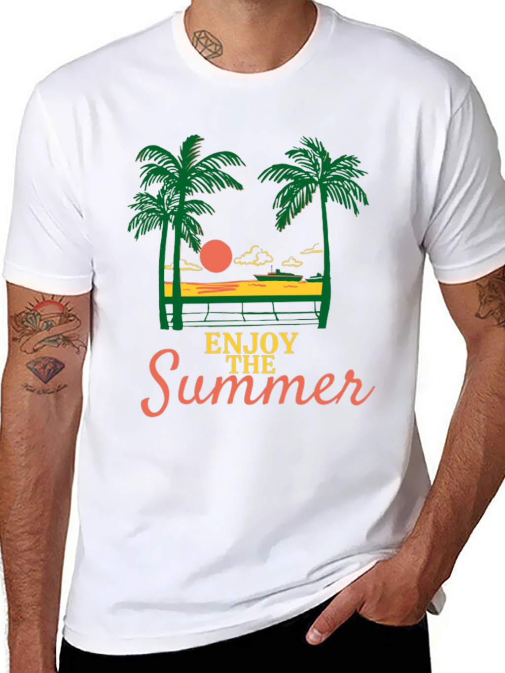 Enjoy the Summer Graphic Tee - Black T-Shirt