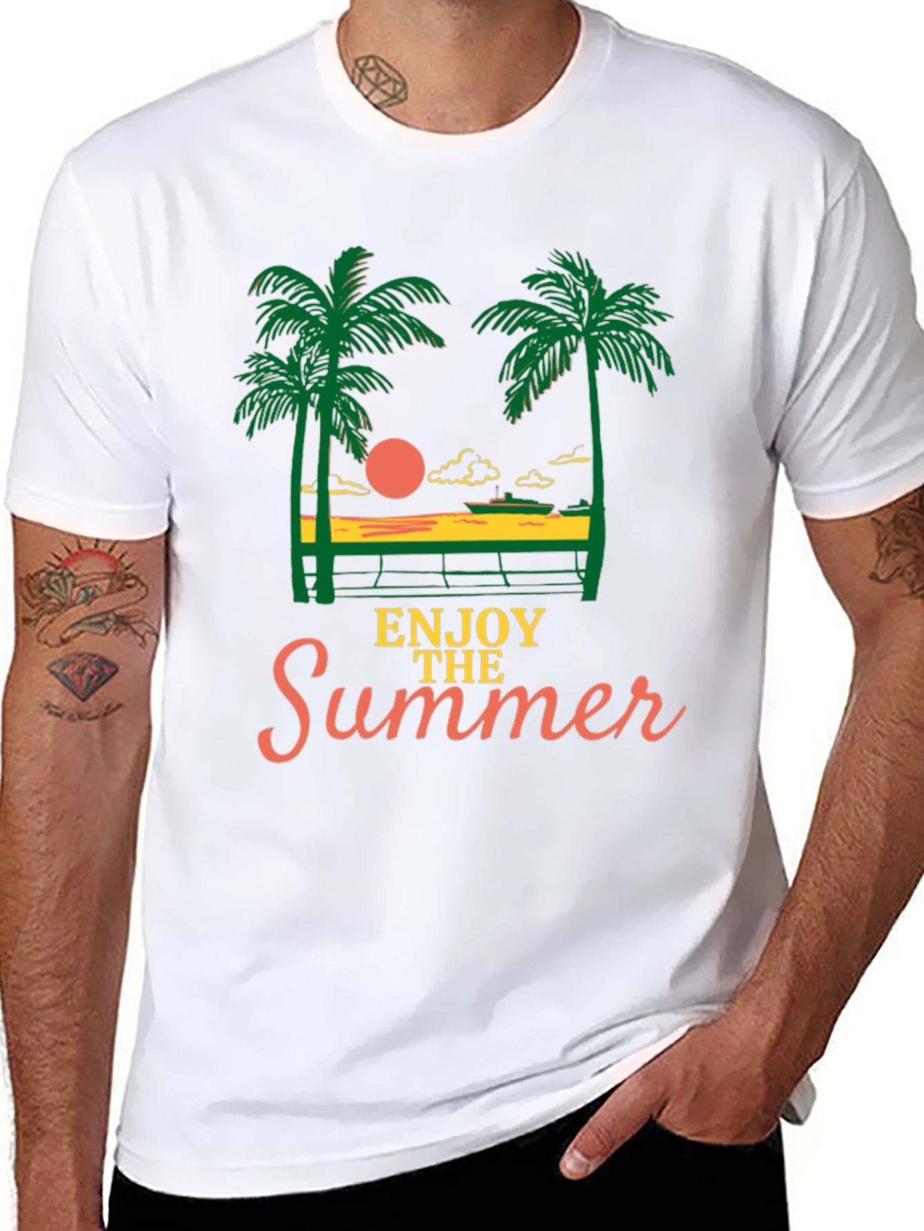 Enjoy the Summer Graphic Tee - Black T-Shirt