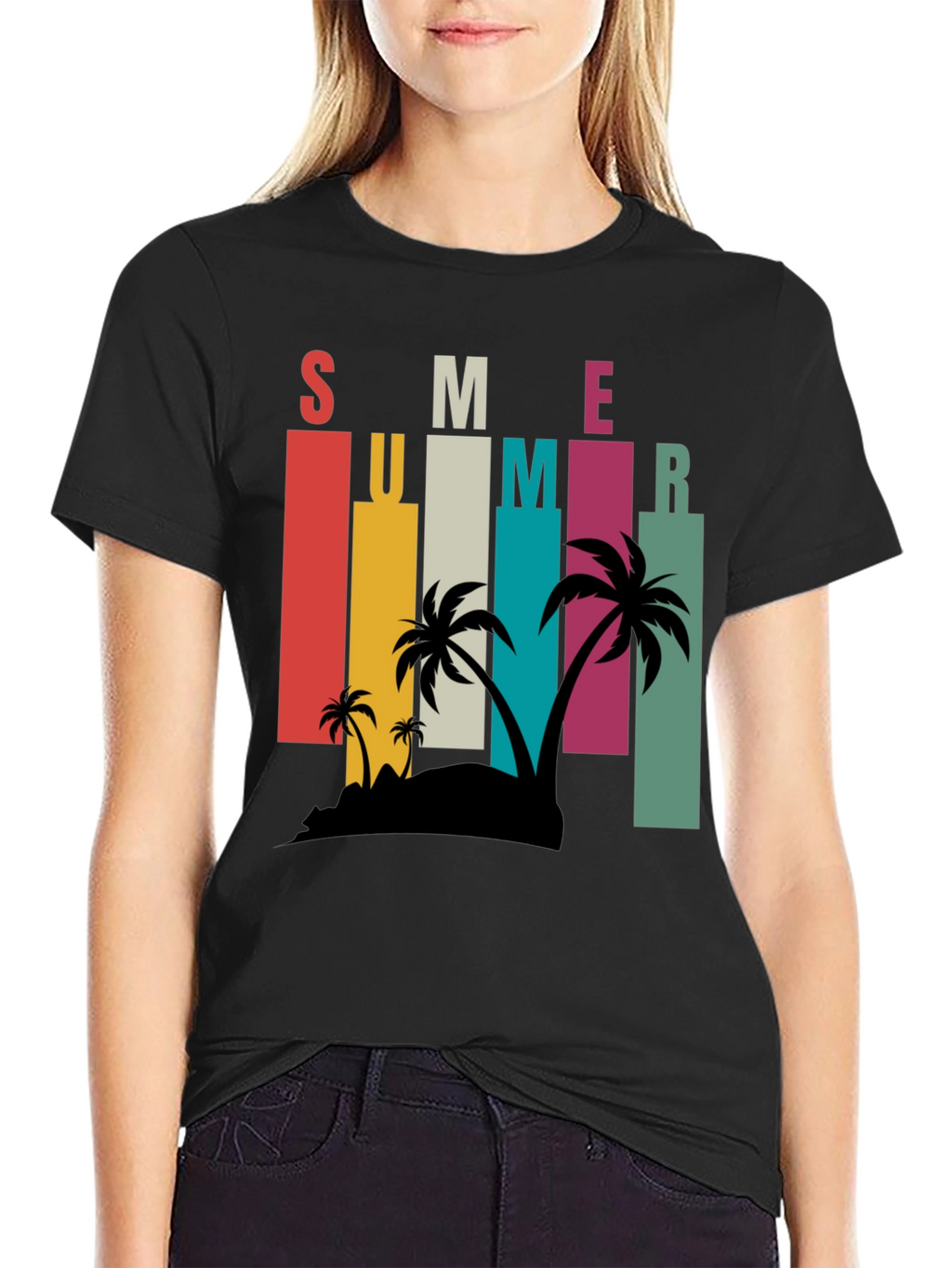 Retro Summer Palm Tee - Vacation Vibes!