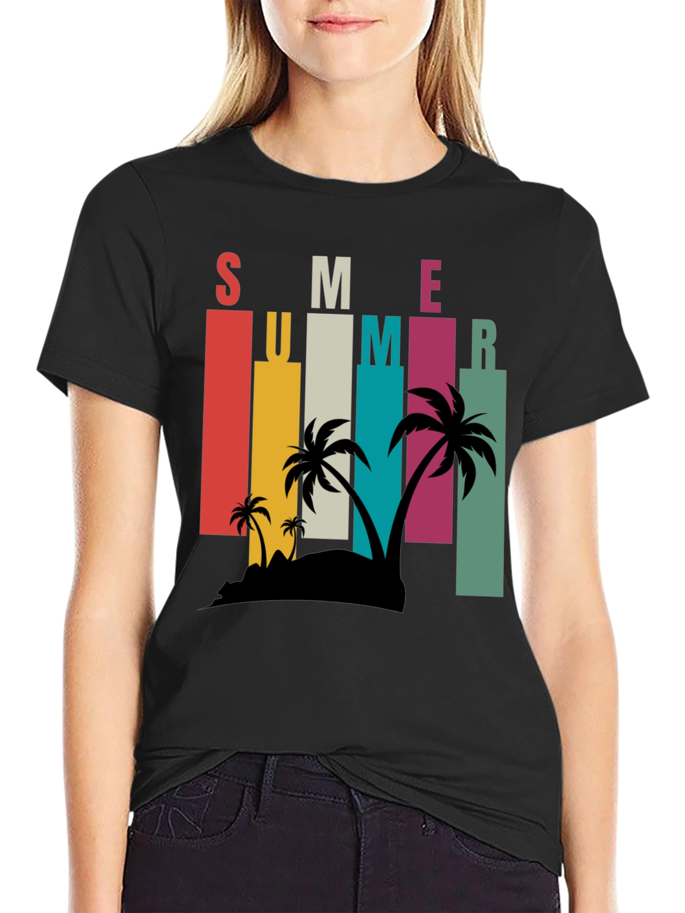Retro Summer Palm Tee - Vacation Vibes!