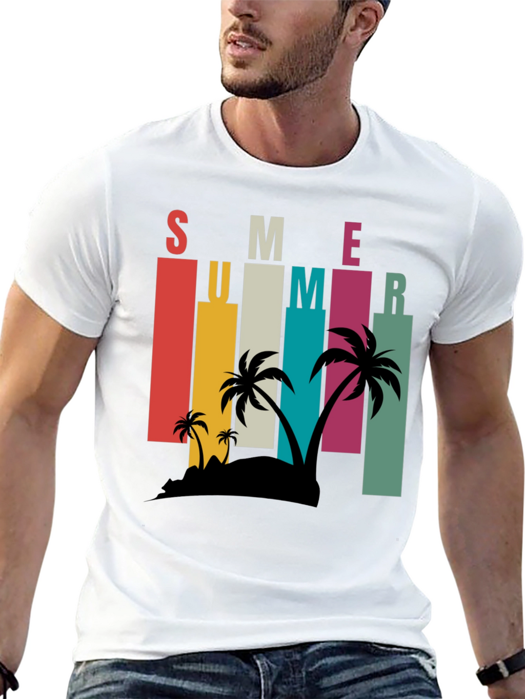 Retro Summer Palm Tee - Vacation Vibes!