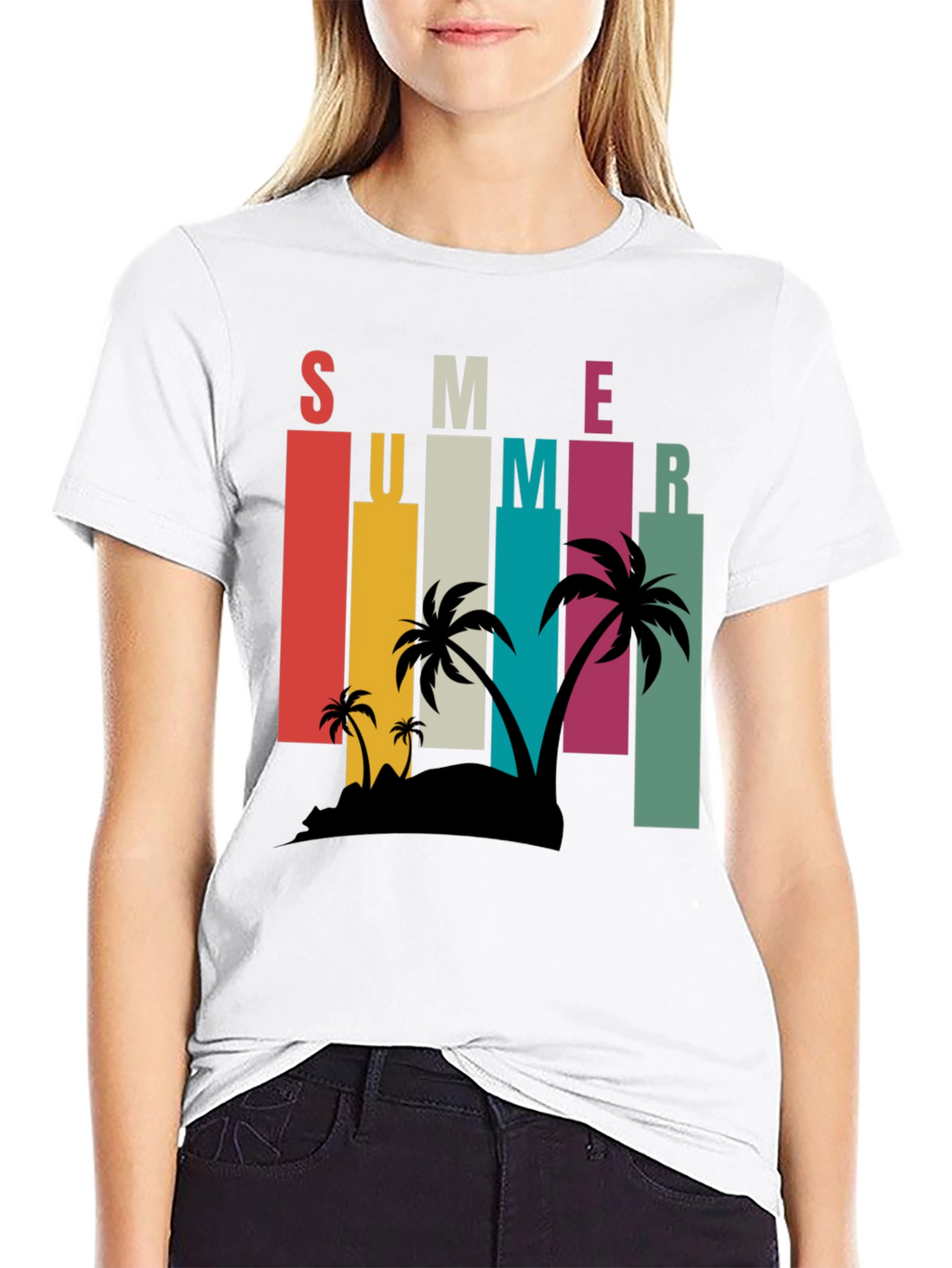 Retro Summer Palm Tee - Vacation Vibes!