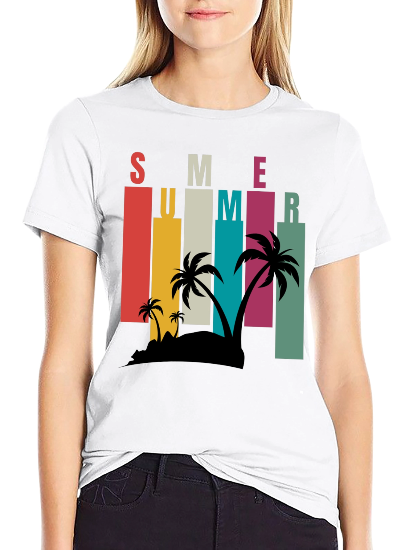 Retro Summer Palm Tee - Vacation Vibes!