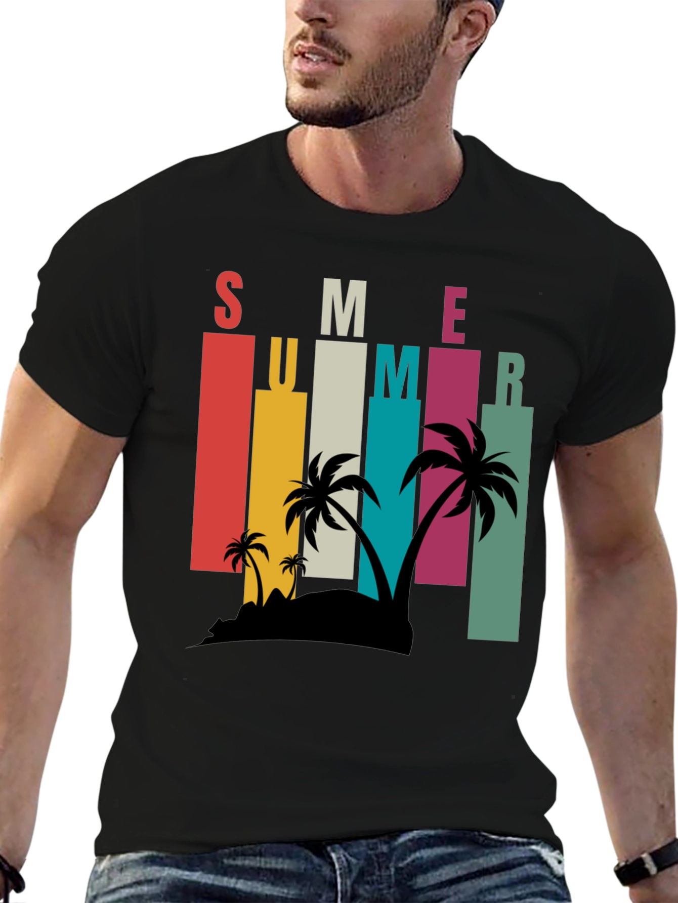 Retro Summer Palm Tee - Vacation Vibes!