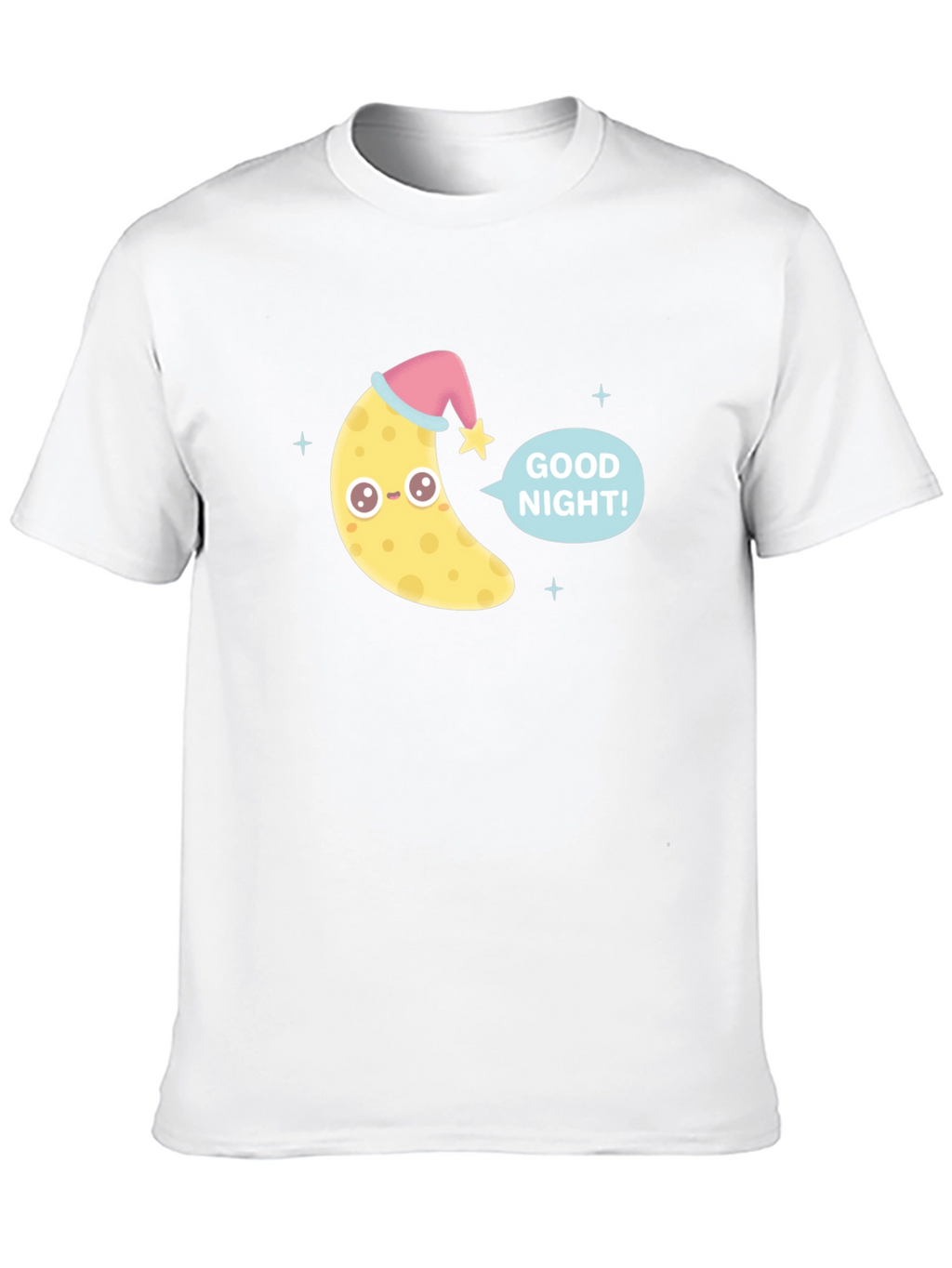 Cute Good Night Moon Graphic Tee - Black