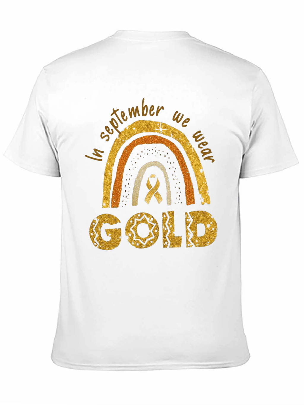 Childhood Cancer Awareness Gold Rainbow T-Shirt