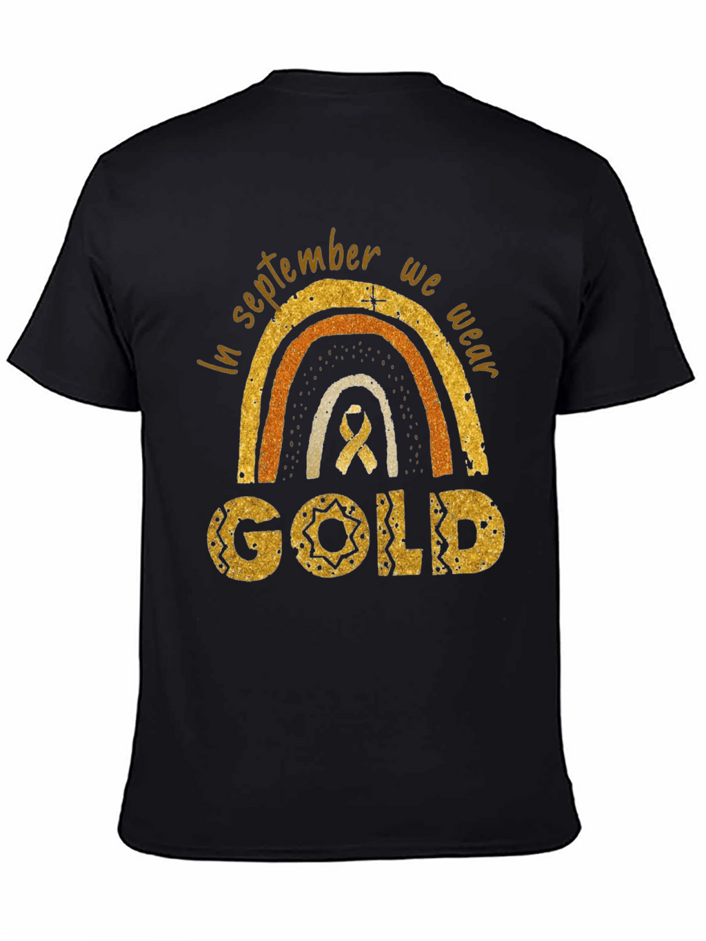 Childhood Cancer Awareness Gold Rainbow T-Shirt